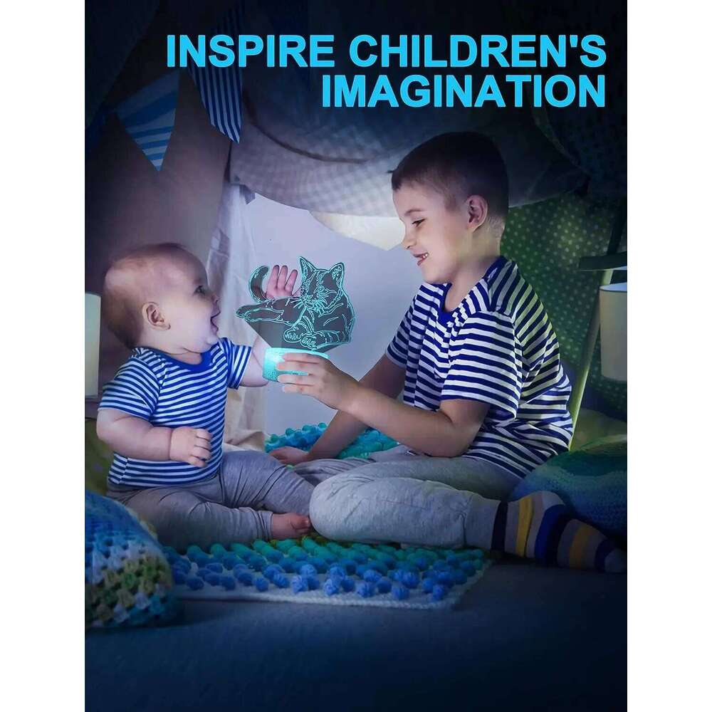 Anime Cat Carton 3D Led Night Light Touch Switch Safe Table Lamp Children Bed Room Decor Birthday&Christmas Gifts for Kids Z260127