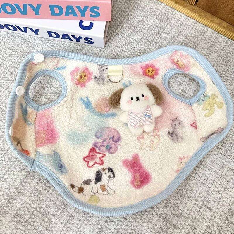 Pet Thermal Vest Teddy Winter Clothes Bichon Cartoon Button-down Autumnr Coat Maltese Animal Patterns Jacket XJ260127