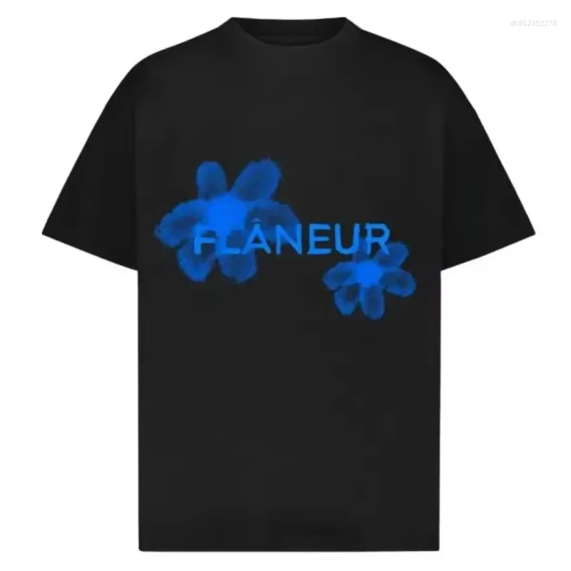 Men's T Shirts 2026 Summer Flaneur Homme Floral Graphic Brand Pattern Printed Luxury Pure Cotton Men 'and Women' T-shirts Top