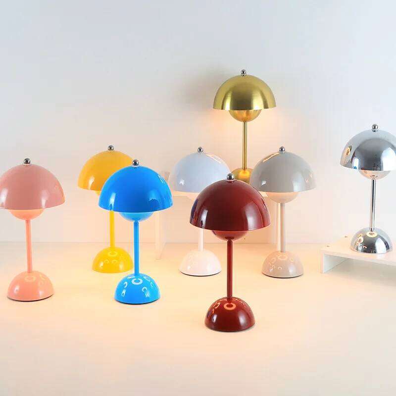 LED Mushroom Flower Bud Touch Charging Nordic Decorative Lamp for Bedroom, Study & Bedside Z260127