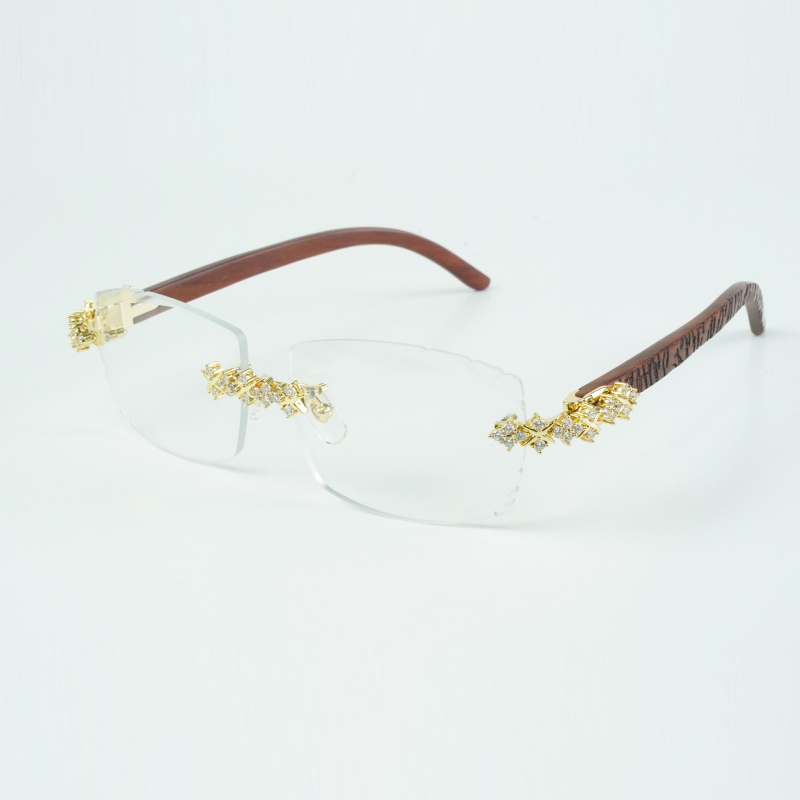 Designer product snowflake diamond 3524015 with natural tiger wood legs size 18-135 mm