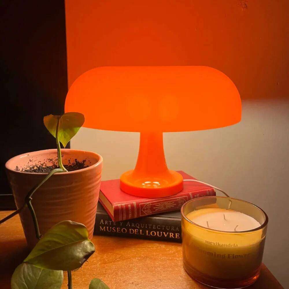 Classic Mushroom Desk Bedroom Bedside Danish Orange Decorative Modern Bauhaus Art Table Lamp Z260127