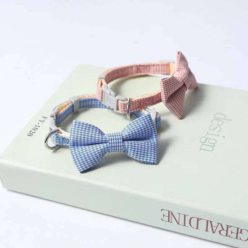 Collar Adjustable Durable Collars Cute Bow Kitten Necklace Soft Bell Puppy Lead Pet Product Dog Supplies Cat Accessories