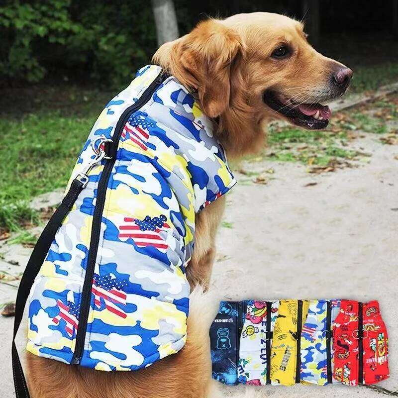 Camouflage Big Dog Coat Jacket Winter Warm Pet Clothes for Medium Large Dogs Waterproof mascotas Clothing roupa para caes grande XJ260127
