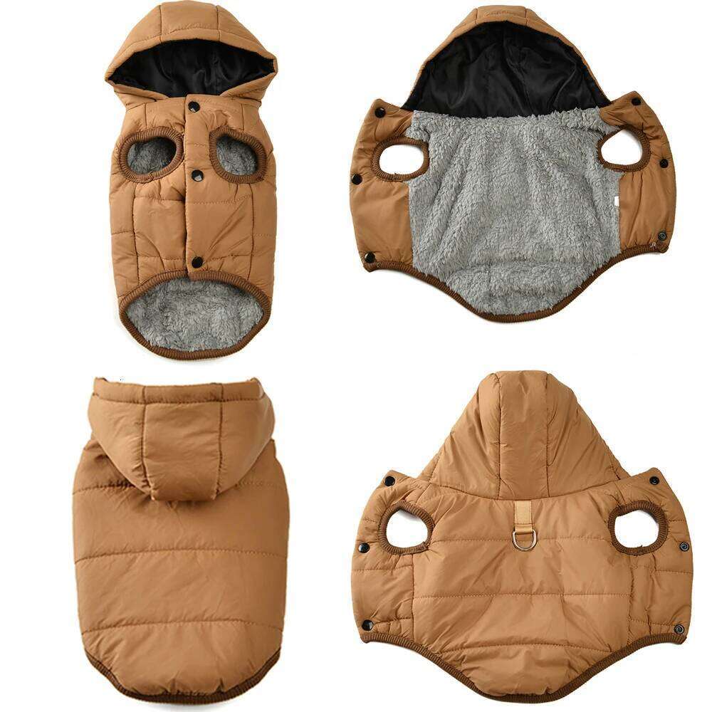 Hooded Jacket Soft Warm Fleece Velvet Puppy Vest Coat Pet Dog Hat Clothes Cold Proof Winter Padded Yorkies Costume XJ260127