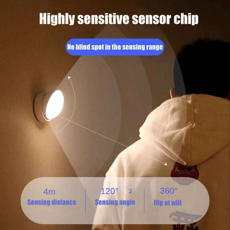 360 PIR Motion Sensing Light Round Energy Saving Bedroom USB Rechargeable Night Closet Bedside Stairs Induction Smart Lamp Z260127