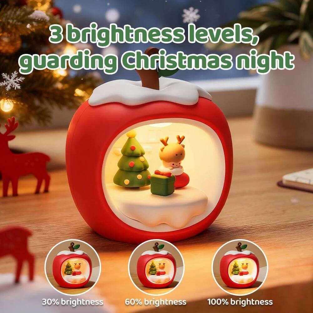 Apple House Night 3 Level Brightness Sleeping Nightlights Rechargeable Light For Kids Christmas Gift Z260127