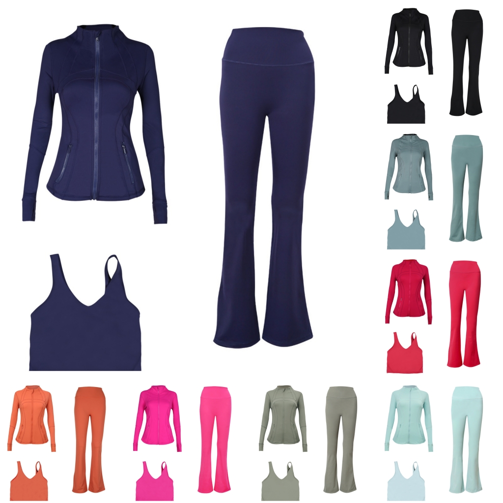 3-piece set Yoga clothing jackets sport bra Fitness sets High Waist leggings Zip Up Coat Elastic Sportswear Outfits Pants Suits