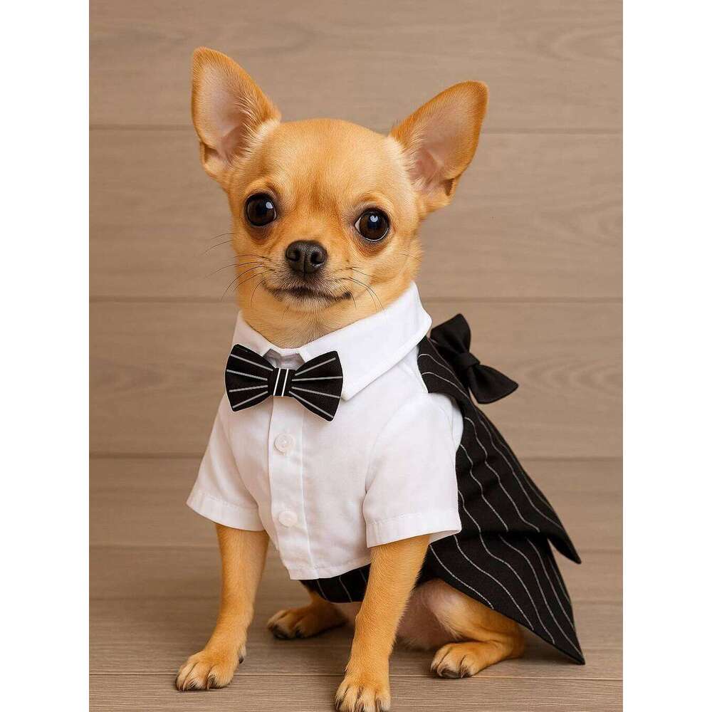 Elegant Dog Suit for Wedding Formal Events Classic Red Navy Black Pet Tuxedo Birthday Photoshoot Vest with Bow Tie XJ260127