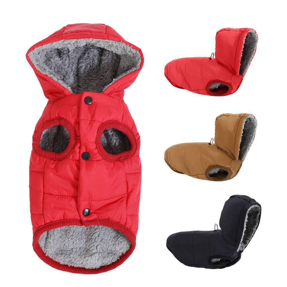 Winter Pet Puppy Clothes Hooded Jacket For Small Medium Dogs Cats Waterproof Thick Dog Coat Hoodie With D-ring Chihuahua Outfits XJ260127
