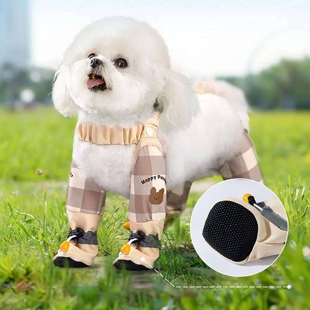 Reflective Stripe Pet Strolling Going Out Pants Full Leg Protection Dust-proof Dog Boot Leggings Waterproof Adjustable XJ260127