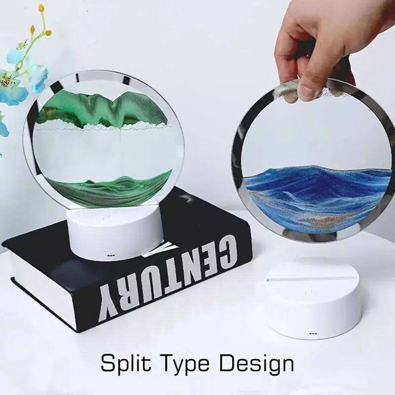 Quicksand Table Lamp, internet red hourglass decompression ornament 3D three-dimensional sand water painting colorful R Z260127