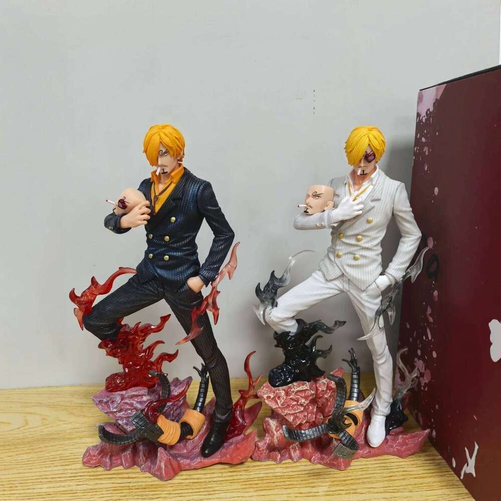 One Piece Sanji Dual Wings Anime Figure with 2 Heads GK Statue Model Toy 25cm L260610