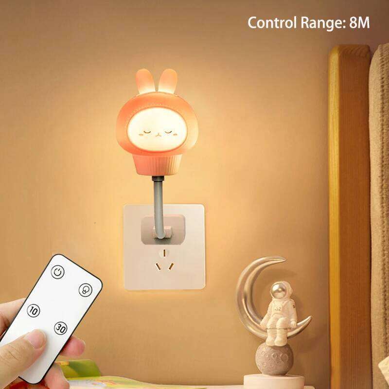 USB Light LED Cute Cartoon Night Bear Chick Kitten Remote Control for Baby Kid Bedroom Decoration Bedside Lamp Z260127
