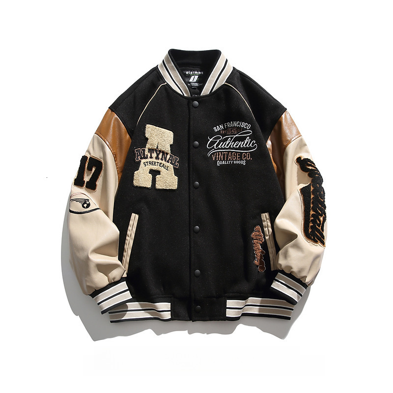 High-end Patchwork Workwear Jacket for Men and Women Spring and Autumn Couple Street Baseball Jacket Mens National Trend Casual Coat