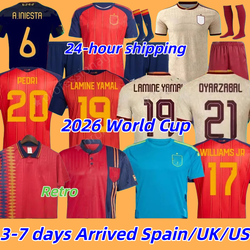 3XL 4XL sPaIN jersey 2026 world cup 2026 kit football jersey training kit retro football shirt soccer jersey men kids RAMOS LAMINE YAMAL spain retro 1996 1994 2010