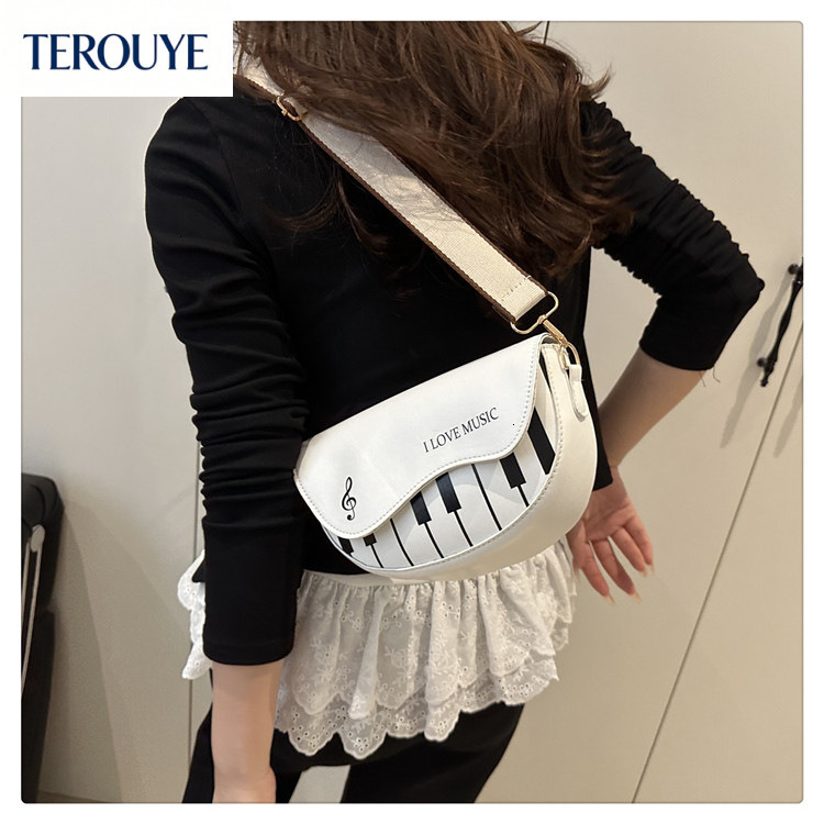TEROUYE bag Autumn/Winter New Korean Personalized Piano Note Bag Fashion Trend Style Elegant and Simple Women's Shoulder Bag
