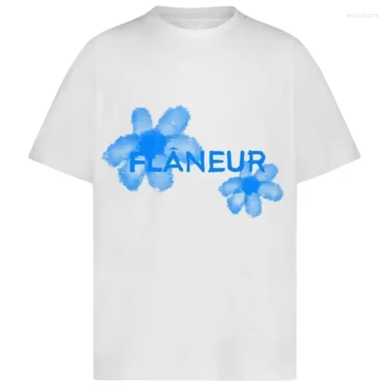 Men's T Shirts 2026 Summer Flaneur Homme Floral Graphic Brand Pattern Printed Luxury Pure Cotton Men 'and Women' T-shirts Top