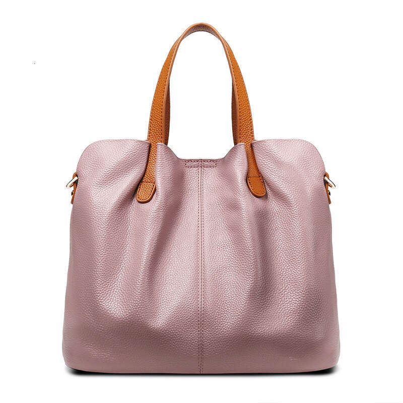 Luxury Shoulder Bags Top Layer Cowhide Mother Daughter Tote Bag Color Block Women S Genuine Leather High End Large Capacity Crossbody Handbag SENYY