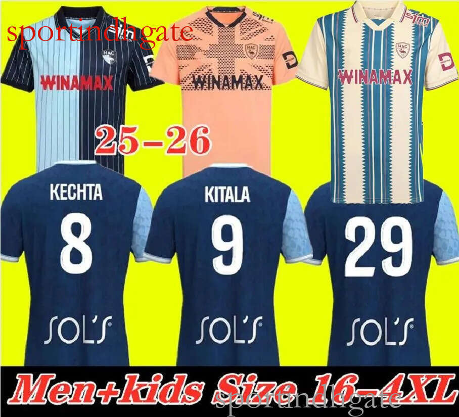 Havre AC Sangante 2025 Soccer Jerseys Kit - Men & Kids Uniform with G. Lloris, Kechta, Kitala, Sabbi, Kuzyayev, Zouaoui, Logbo, Operi, Salmier, Grandsir, Bouneb 2026