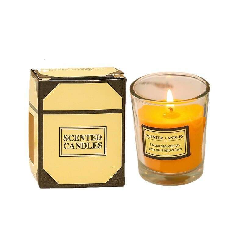 Fresh Aroma Round Internet Celebrity Fragrance Glass Candy Color Room Bedroom Home Square Cup Wax Candle Y260127