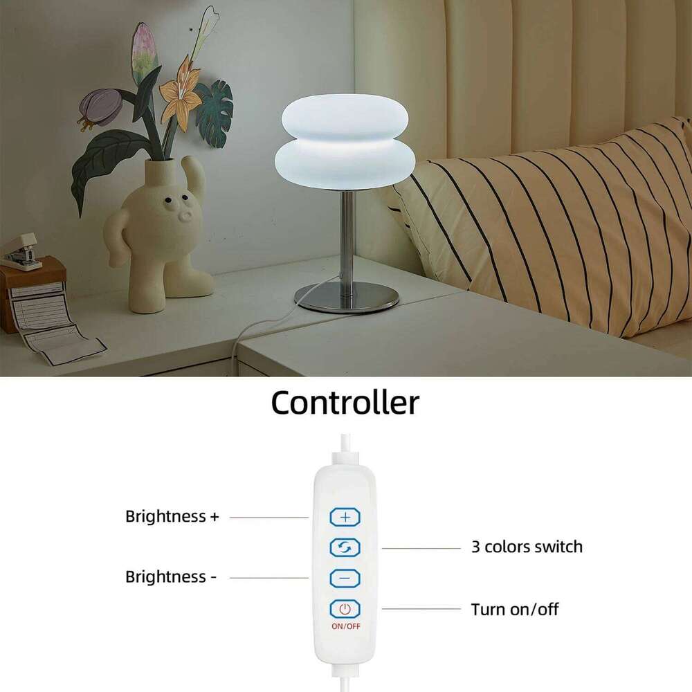 Macaron Table Lamp Atmosphere Lamps Trichromatic Dimming Living Room Eye Protection Night Light Girl Bedroom Bedside DecorNot Z260127