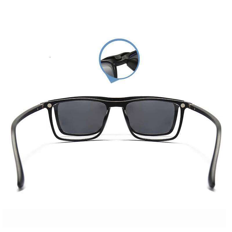 6 In 1 Polarized Myopia Sunglasses Men Women Magnetic Clip On Glasses TR90 Optical Prescription Eyeglass Frames -0.5 ~ -10 Z260127