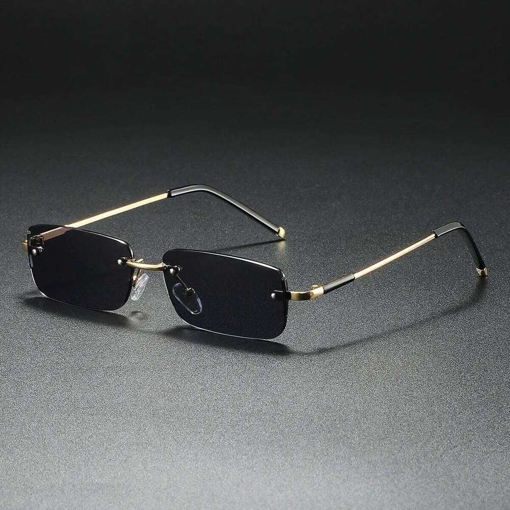 2025 Fashion Small Sun Glasses for Men Retro Rectangular Sunglasses Rimless Brand Z260127