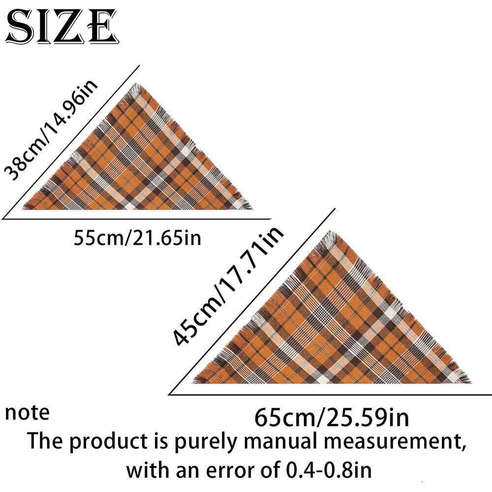 Trendy Pet Bandana with Tassels Edges Classic Plaid Scarf Funny Dog Apparel Accessories Christmas Party Dress-Up Photo Prop