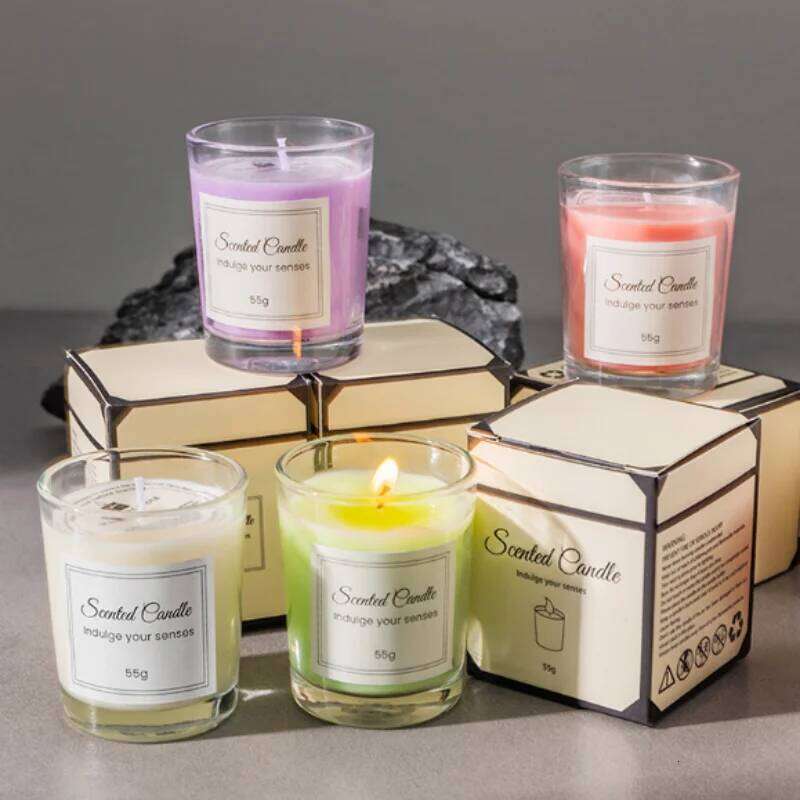Boxed aromatherapy high-end glass cups, soy smoke-free scented candles, gifts Y260127