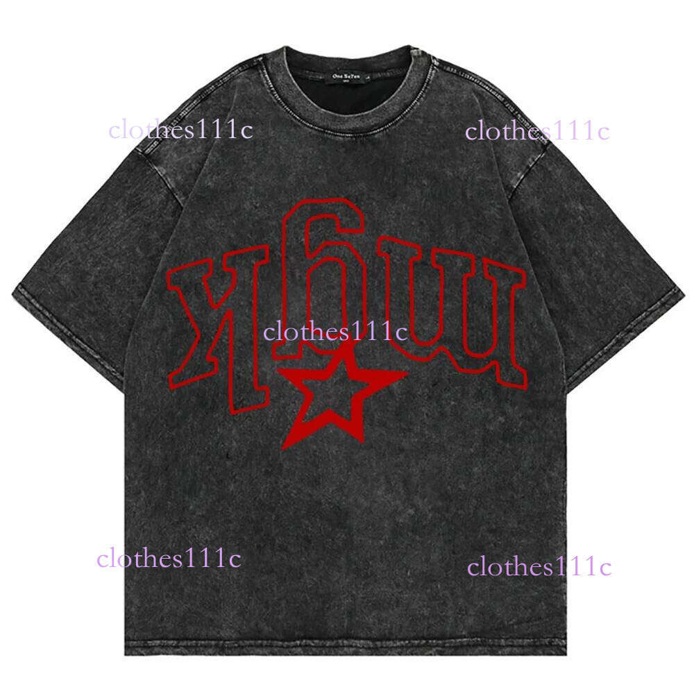 New Arrivals % Cotton Vintage Washed Mgk Lost Americana T-Shirt Summer Fashion Men Streetwear Hip Hop Oversize Acid Wash Tees Shirts Tops Luanyun