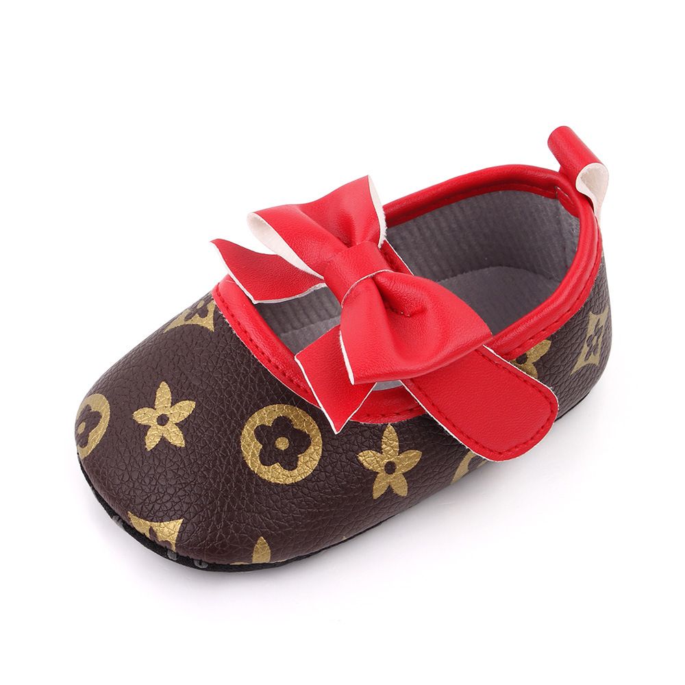 Newborn Infant Shoes Girl Princess Bow Soft Soled Non-slip Shoes First Walkers Crib Shoes Kidsnest Little Toddler Girls Shoes 0-18M K01051