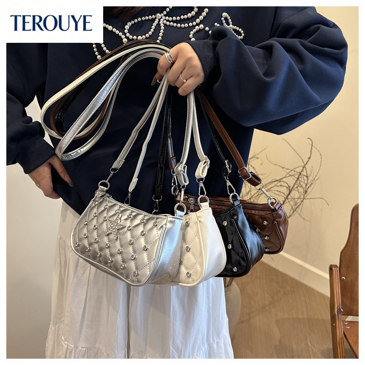 TEROUYE autumn and winter new Korean version niche bag design handbag diamond pattern trendy style fashionable women's shoulder bag