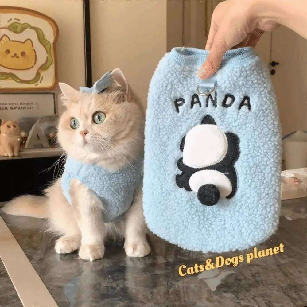 Creative Cat Sweater Cartoon Soft Dog Jacket Warm Fleece Thickened Teddy Bichon Vest Winter XJ260127
