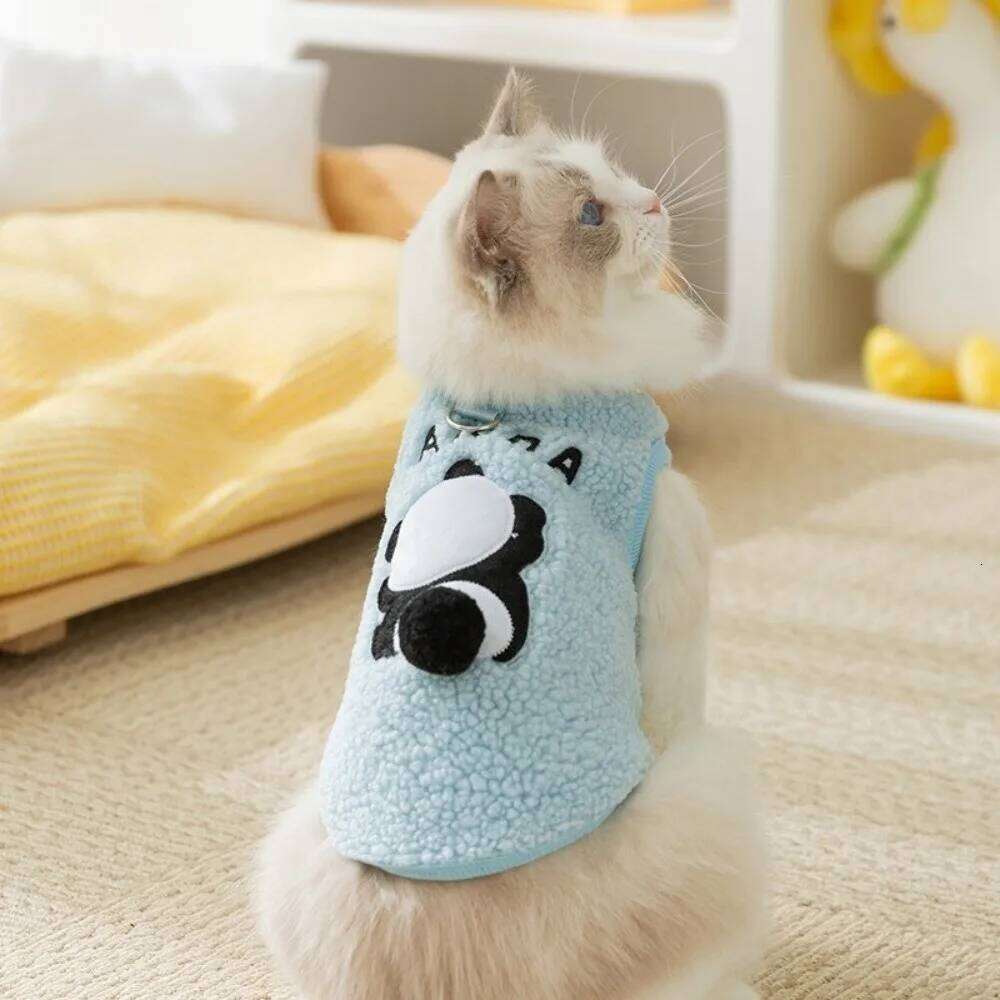 Creative Cat Sweater Cartoon Soft Dog Jacket Warm Fleece Thickened Teddy Bichon Vest Winter XJ260127