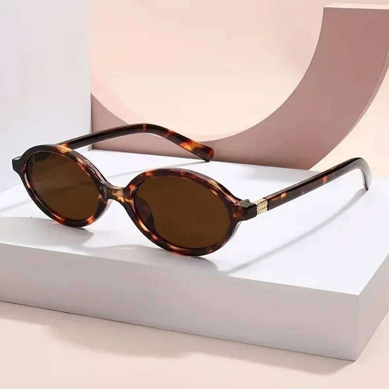 1 piece Set of Simple Oval Shaped Suitable for Both Men and Women Leopard Print Retro Women's Glasses Z260127