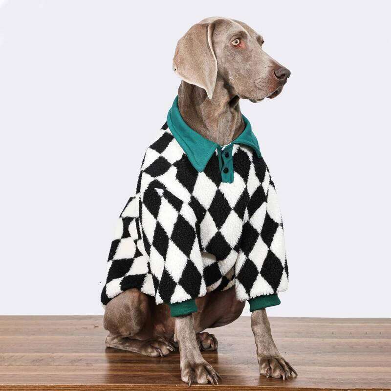 & Pet Clothes Collar Plaid Clothing Spring Winter Warm Dog Baseball Suit for Medium Large Dogs Labrador Golden pet supplies