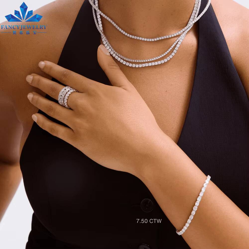 Real Gold CVD HPHT Lab Grown Diamond Tennis Bracelet Bangle for Women 18K 14K White Gold 3mm 4mm 5mm GRC Certificate - view 5