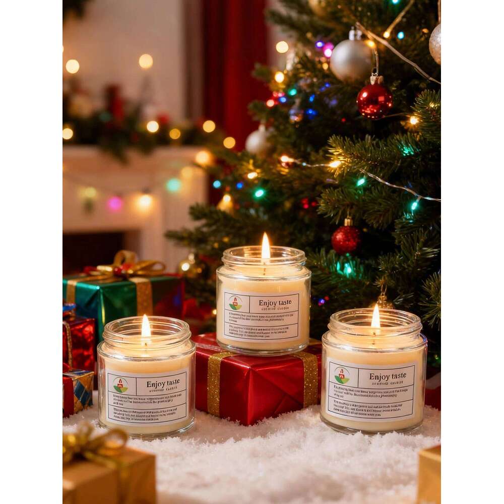 One transparent glass scented candle, for commemoration, decoration, natural plant wax Y260127