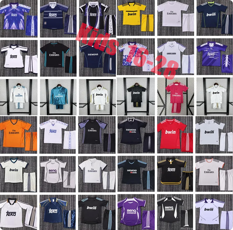 Retro Reals madrid Soccer Jerseys RONALDO Bale Modric BENZEMA ZIDANE GUTI R.CARLOS CARLOS KAKA 06 07 99 00 03 04 06 07 11 12 13 14 15 16 17 18 Football Shirt kids kit set