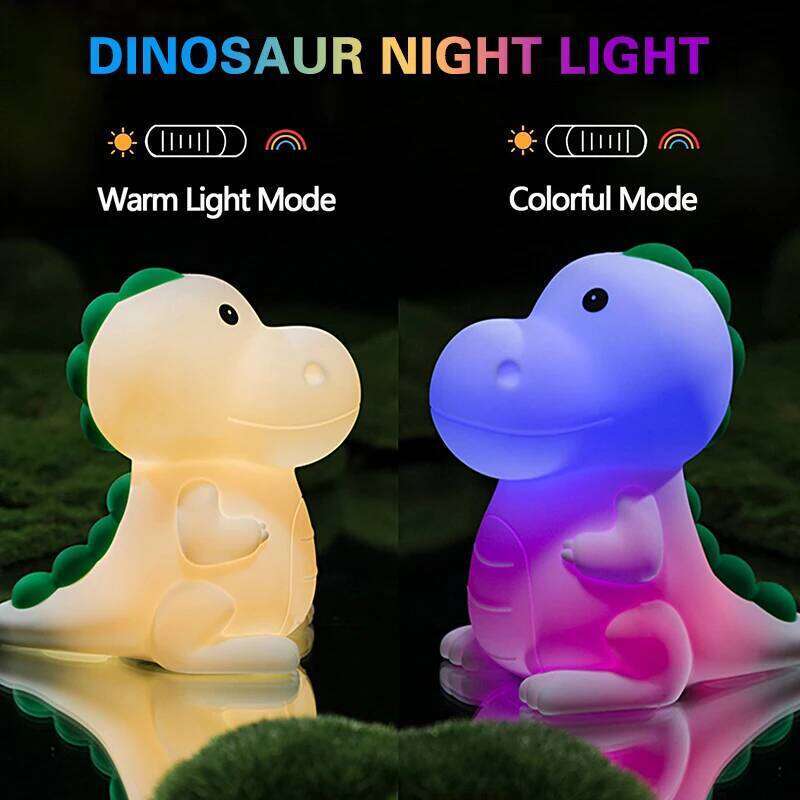 LED Dinosaur nightlight Cute cartoon animal children's room decoration Bedroom lamp USB rechargeable birthday gift Z260127
