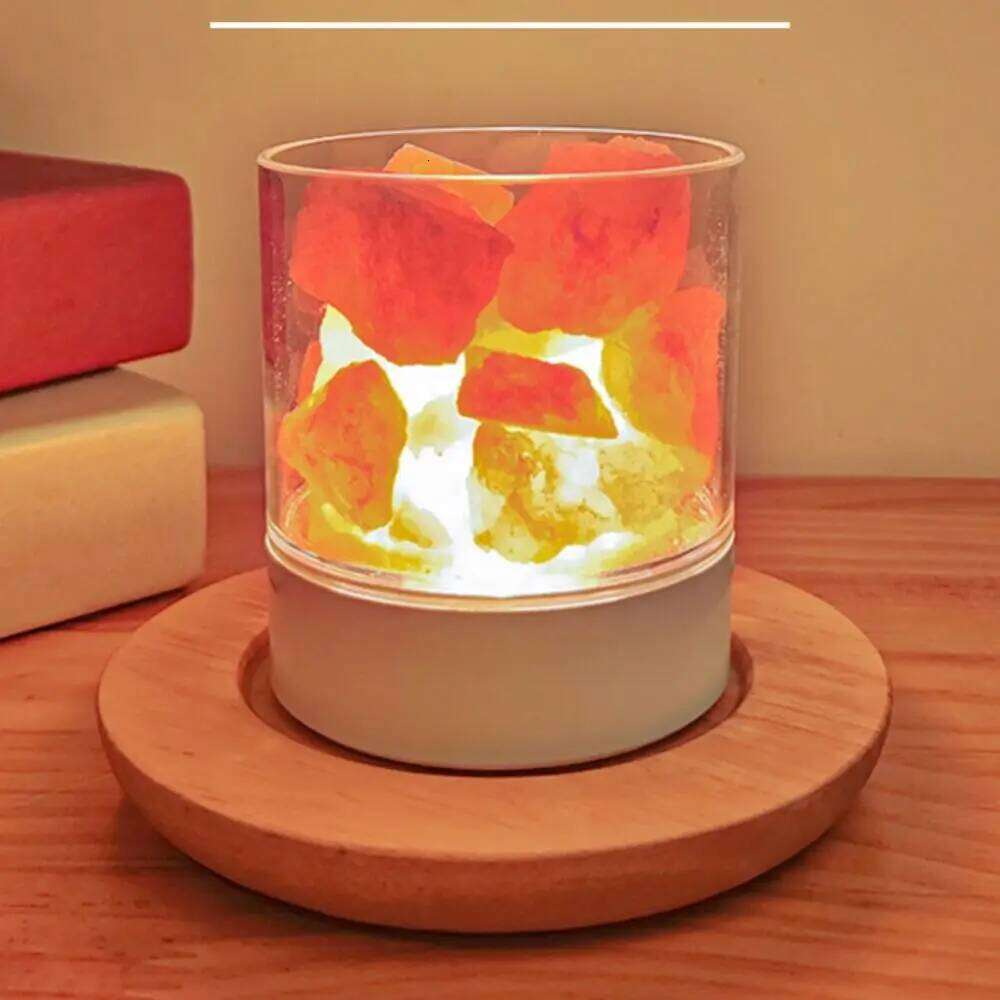 Natural Crystal Salt USB Powered 7 Color Lights Table Lava Lamp Eye Protection Night Light Bedroom Lighting Z260127