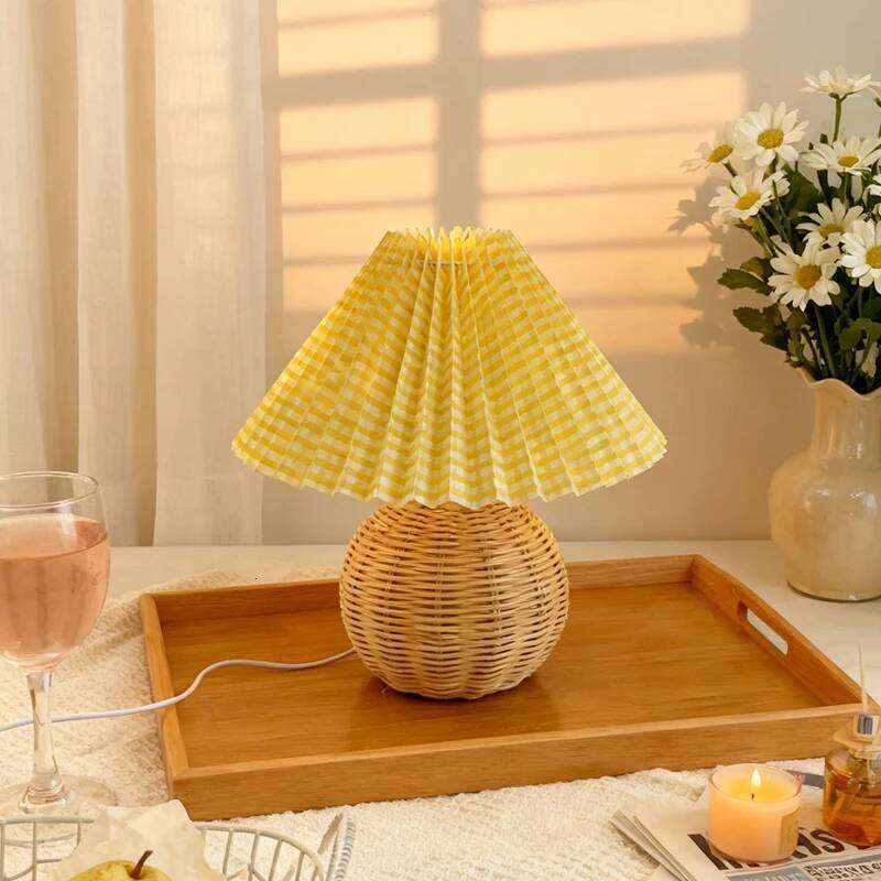 Hand-folded bamboo lampshade, spherical structure, warm lamp Japanese homestays, soft furnishings for bedside lamps Z260127