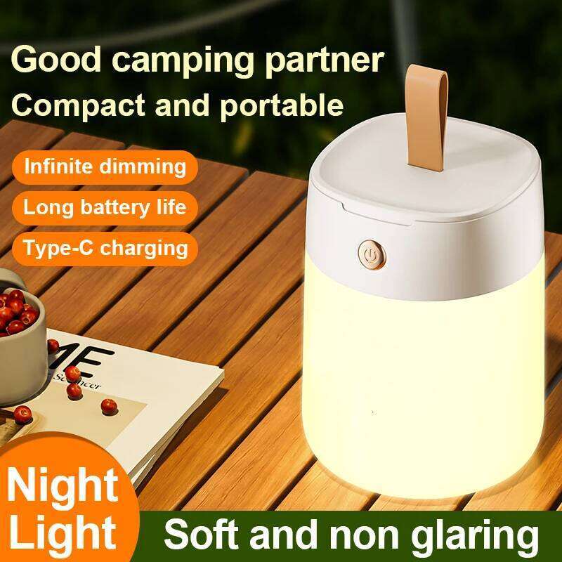 LED Type-C Table Lamps Rechargeable Dimmable Bedside Light for Bedroom Decor Home Christmas Gift Child Night Lamp Z260127