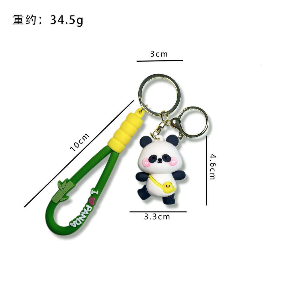 National Trend Premium Panda Plush Keychain PVC Soft Rubber Pendant Cartoon Creative Accessories Wholesale S260126