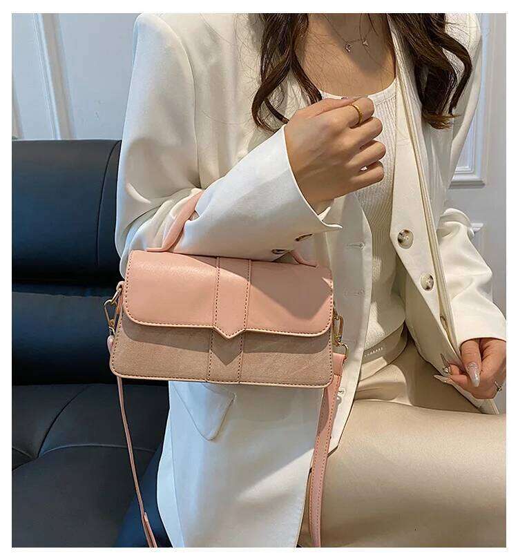 Pu Leather Shoulder for Women Handbag - Fashion Crossbody Bags Vintage Underarm Bag Square Satchel Black