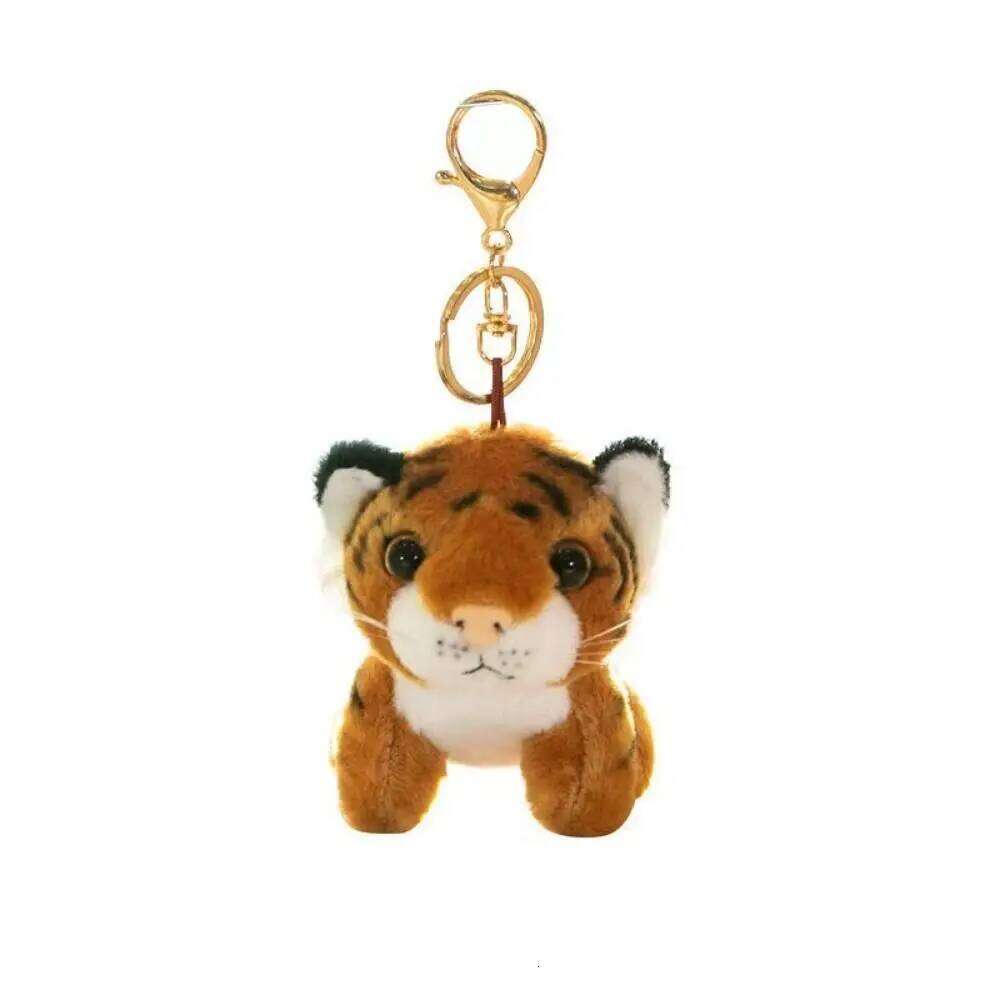 Cute Tiger Plush Keychain Cartoon Stuffed Animal Charm Funny Soft Wallet Hanging Decoration Backpack S260126