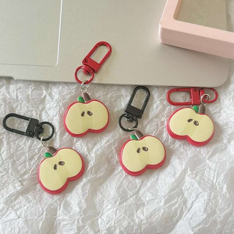 Cute Red Apple Keychain Girly Best Friend Backpack Food Toy Pendant Gift Accessory Personalized Fun Ornament S260126