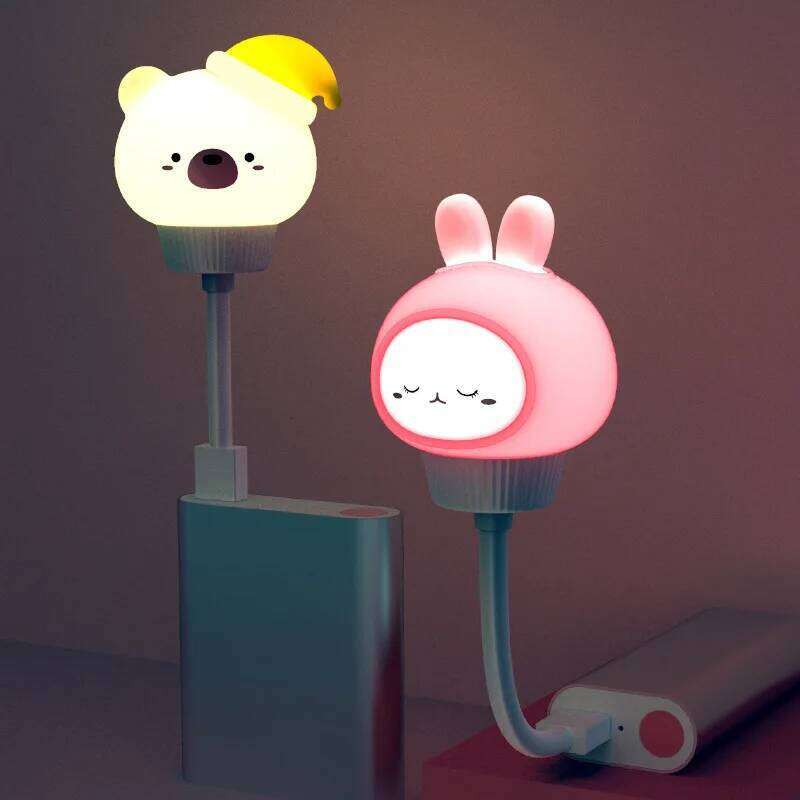 USB Light LED Cute Cartoon Night Bear Chick Kitten Remote Control for Baby Kid Bedroom Decoration Bedside Lamp Z260127