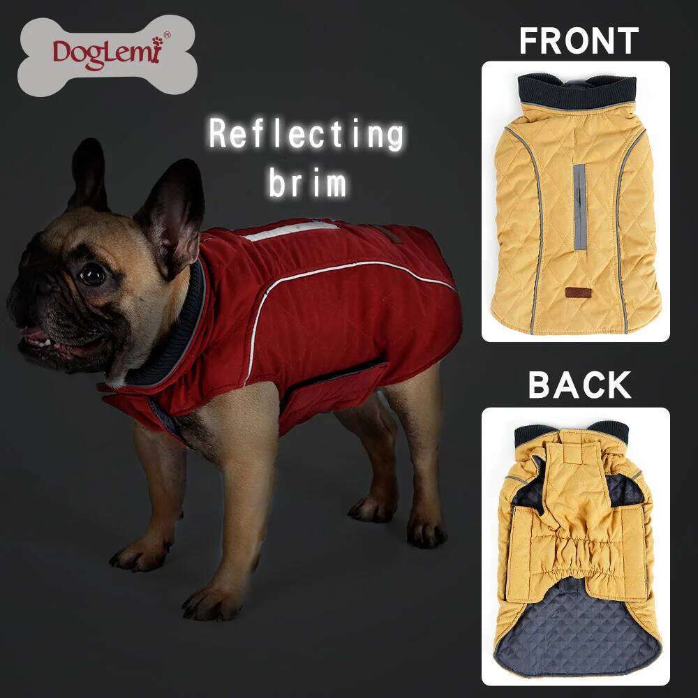 Large Jacket Winter Warm Clothes For Labrador Waterproof Big Dog Coat Chihuahua French Bulldog Outfits Pet Product XJ260127